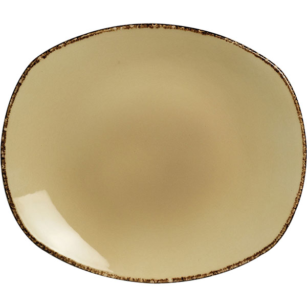 Тарелка мелкая овальная «Террамеса вит»; материал: фарфор; высота=15, длина=205, ширина=180 мм; бежевая