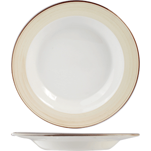 Тарелка для пасты «Чино»; материал: фарфор; 415 мл; диаметр=270, высота=35 мм; цвета: белый, бежевый