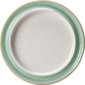 Тарелка мелкая «Фридом»; фарфор; D=25.8см; белый,зеленый
