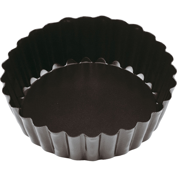 Форма для выпечки съемное дно; сталь, антипригарное покрытие; диаметр=10, высота=2.4 см.; цвет: черный