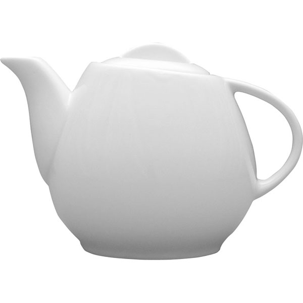 Чайник с крышкой «Вейвел»; материал: фарфор; 450 мл; диаметр=10, высота=10, длина=15 см.; белый