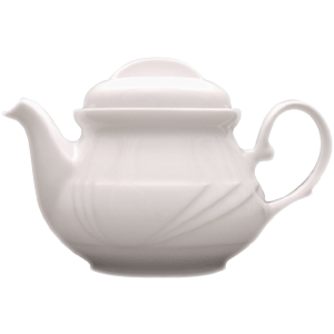 Чайник с крышкой «Аркадия»; материал: фарфор; 600 мл; высота=12.5, длина=20, ширина=14 см.; белый