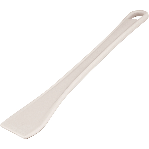 Лопатка кухонная; пластик; длина=30/10, ширина=4 см.; белый
