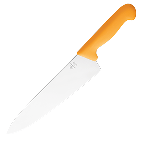 Нож поварской «Шефс»; сталь нержавеющая,пластик; длина=31 см.; желтый