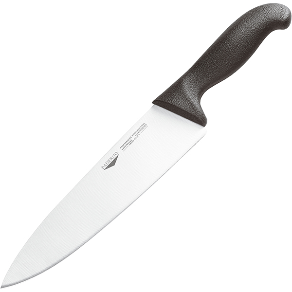 Нож поварской; сталь, пластик; длина=410/260, ширина=55 мм; цвет: черный,металлический