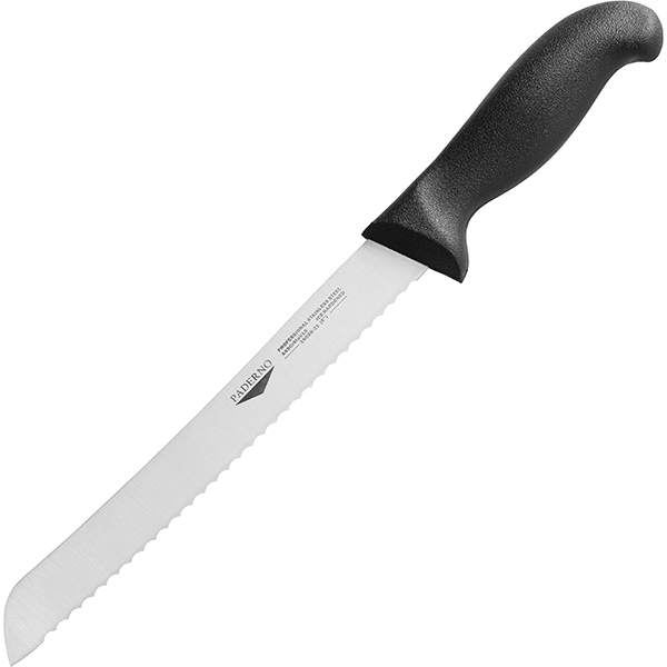 Нож для хлеба; сталь, пластик; длина=345/210, ширина=25 мм; цвет: черный
