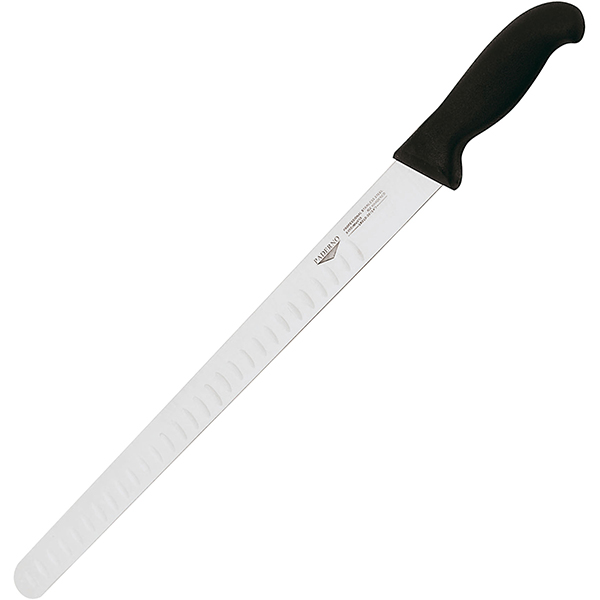 Нож для тонкой нарезки  сталь нержавеющая,пластик  длина=49/36, ширина=3 см. Paderno