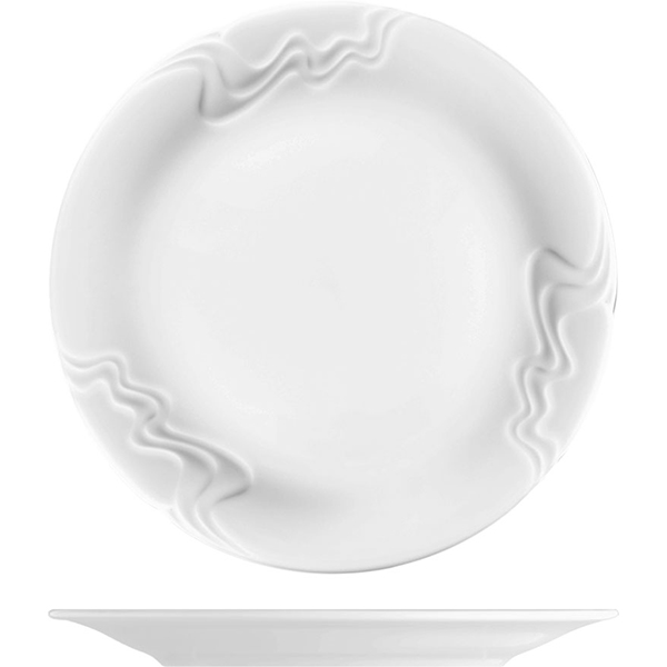 Тарелка мелкая «Мелодия»; материал: фарфор; диаметр=19, высота=2 см.; белый