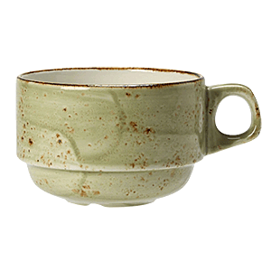 Чашка чайная «Крафт»; материал: фарфор; 285 мл; диаметр=90, высота=65, длина=130 мм; зеленый