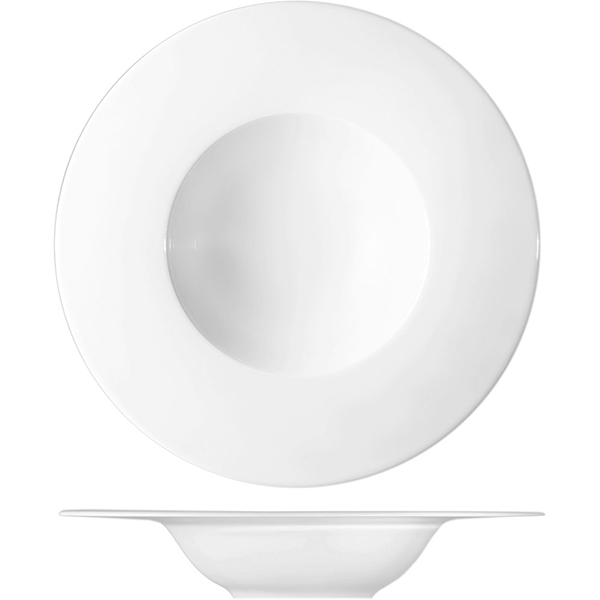 Тарелка для пасты «С-Класс»; материал: фарфор; 450 мл; диаметр=27/15, высота=5 см.; белый