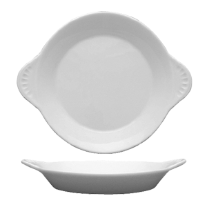 Сковорода порционная «Америка»; материал: фарфор; 230 мл; диаметр=19, высота=2.5, длина=19, ширина=16 см.; белый
