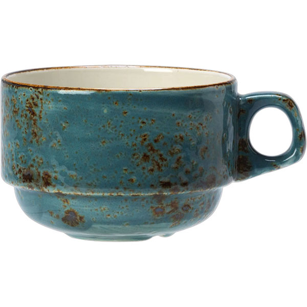 Чашка чайная «Крафт»; материал: фарфор; 290 мл; диаметр=90, высота=65, длина=130 мм; синий
