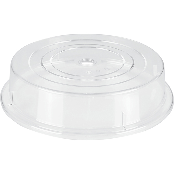 Крышка для тарелки; поликарбонат; диаметр=28, высота=6.5, длина=28.5, ширина=28.5 см.; прозрачный