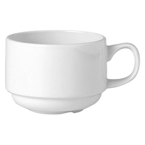 Чашка чайная «Симплисити вайт-Сли млайн»; материал: фарфор; 225 мл; диаметр=8.2, высота=6, длина=11 см.; белый