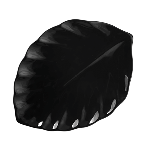 Блюдо-лист «Кунстверк»; материал: фарфор; высота=2.4, длина=31, ширина=22.4 см.; цвет: черный