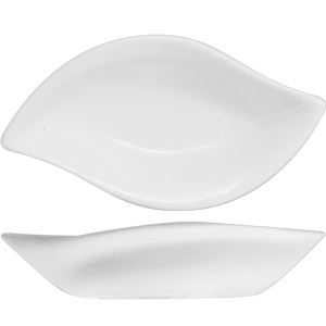Салатник-лист «Кунстверк»; материал: фарфор; 400 мл; высота=3.6, длина=26.3, ширина=16 см.; белый