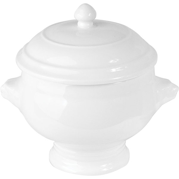 Супница, Бульонница (бульонная чашка) с крышкой «Лион»  материал: фарфор  435 мл KunstWerk