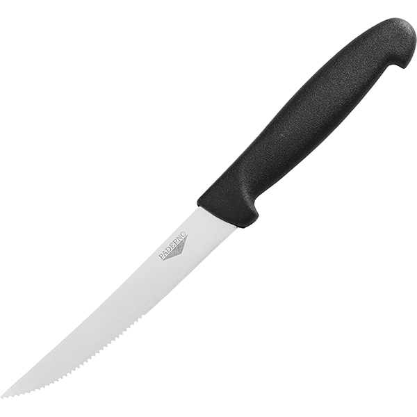 Нож для стейка; сталь нержавеющая; длина=22.5/11, ширина=1 см.; металлический