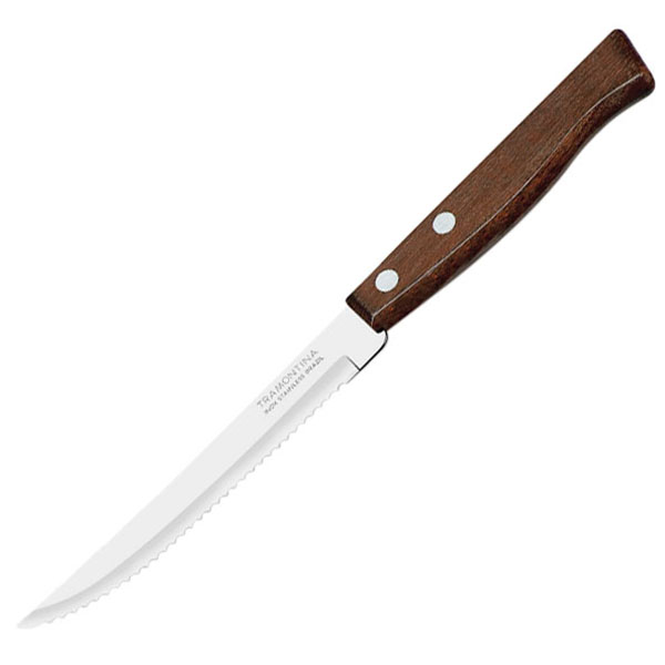 Нож для стейка деревянная ручка (3 штуки)  сталь,дерево  длина=210/113, ширина=8 мм Tramontina