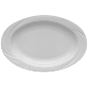 Блюдо овальное «Аркадия»; материал: фарфор; высота=37, длина=37, ширина=31.5 см.; белый