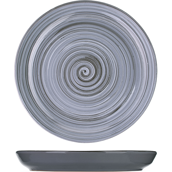 Тарелка мелкая «Пинки»; керамика; D=26,H=2.5см; серый