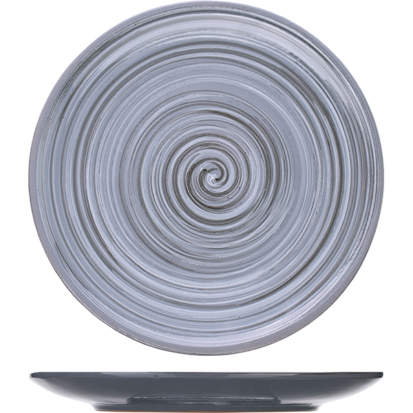 Тарелка мелкая «Пинки»; керамика; D=22,H=2см; серый