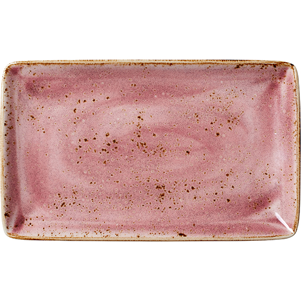 Блюдо прямоугольное «Крафт распберри»;  фарфор; розовый