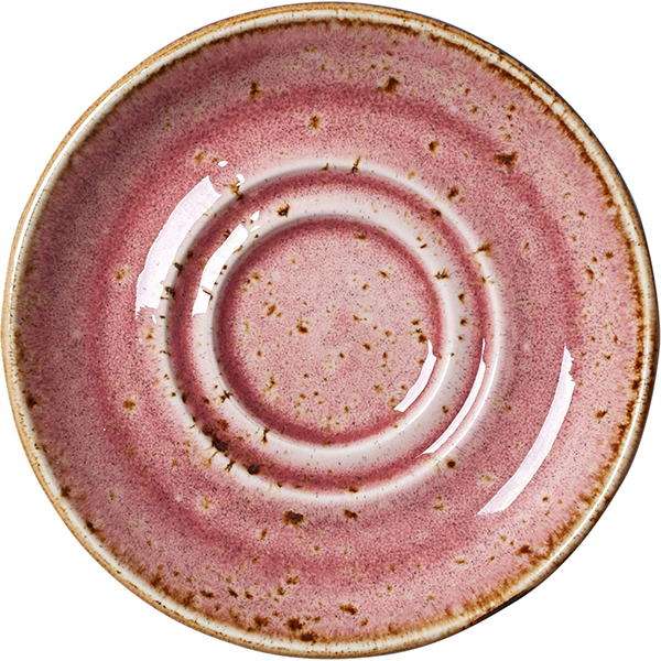 Блюдце «Крафт распберри»;  фарфор;  D=110мм; розовое