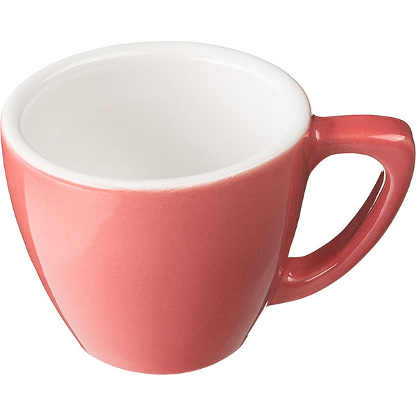 Чашка кофейная «Пур-Амор»; фарфор; 80мл; D=66/40, H=55, L=90мм; кораллов., белый