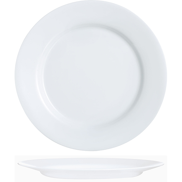 Тарелка мелкая «Эвридэй»; стекло; диаметр=26.5 см.; белый