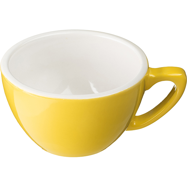 Чашка кофейная «Пур-Амор»; фарфор; 200мл; D=97/50, H=60, L=125мм; желтый, белый