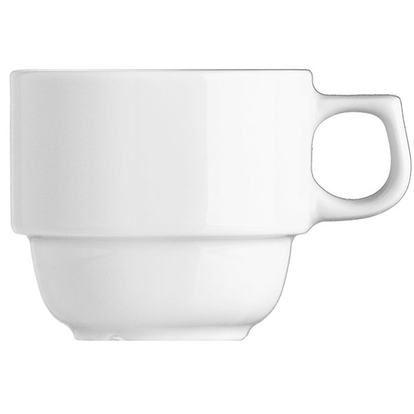 Чашка чайная «Прага»; материал: фарфор; 190 мл; диаметр=8, высота=6.5, длина=11 см.; белый