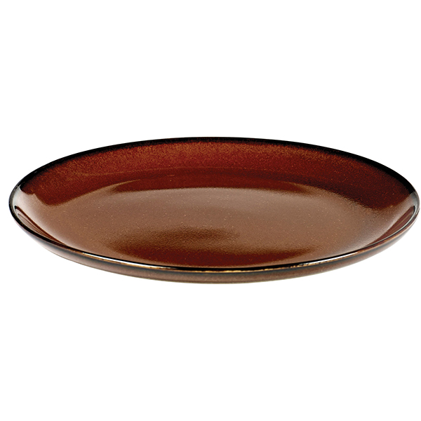 Тарелка; керамика; D=13см; коричневый 