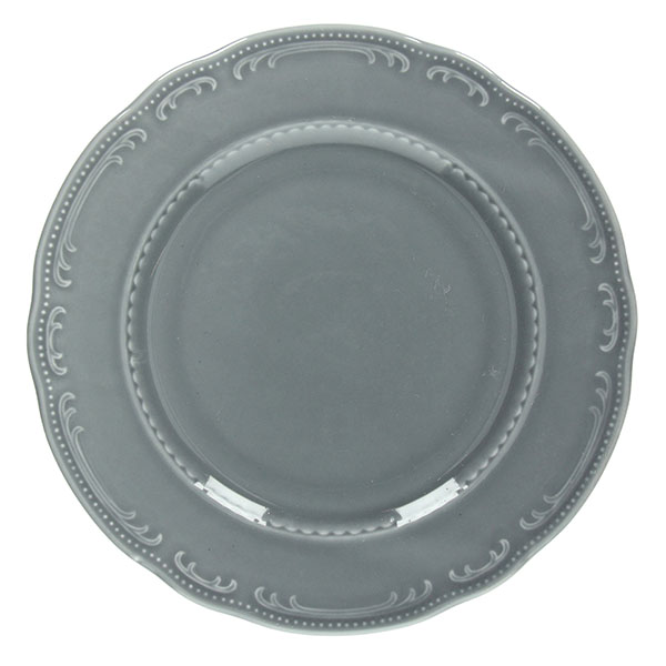 Блюдо круглое «В.Виена Шарм»; фарфор; D=31см; серый