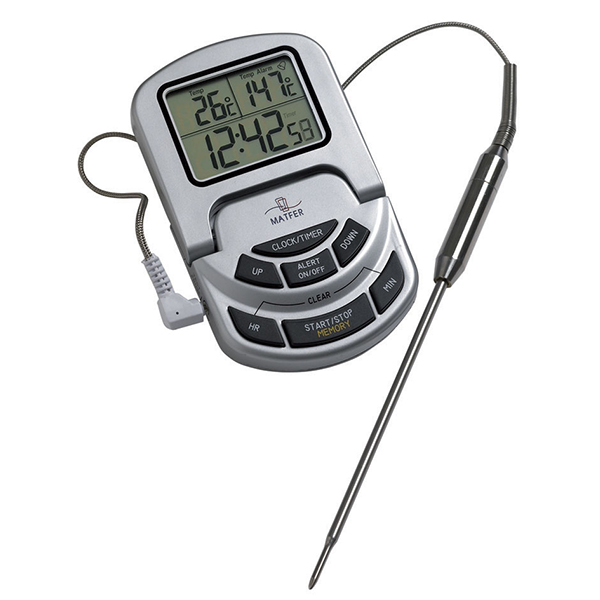 Термометр с сигналом 0С и 300С; пластик; высота=12.5, длина=27, ширина=7.5 см.; серый