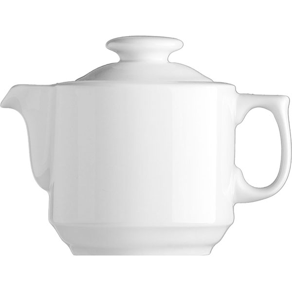 Чайник с крышкой «Прага»; материал: фарфор; 800 мл; высота=14.5, длина=20, ширина=12 см.; белый