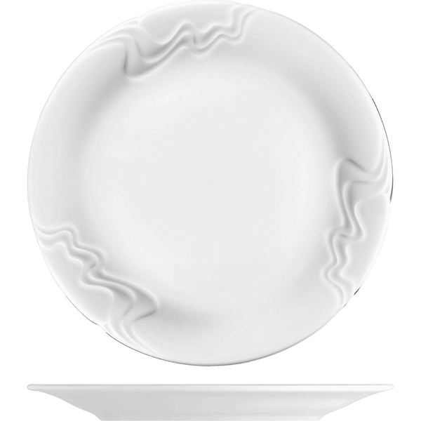 Блюдо «Мелодия»; материал: фарфор; диаметр=30, высота=2.5 см.; белый