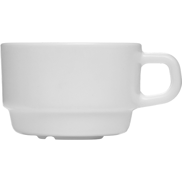 Чашка кофейная «Перформа»; стекло; 140 мл; диаметр=75, высота=50, длина=95 мм; белый