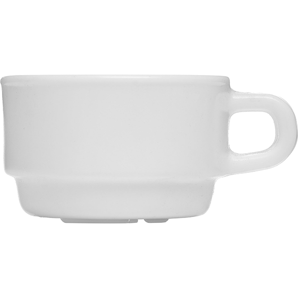 Чашка кофейная «Перформа»; стекло; 90 мл; диаметр=65, высота=40, длина=85 мм; белый