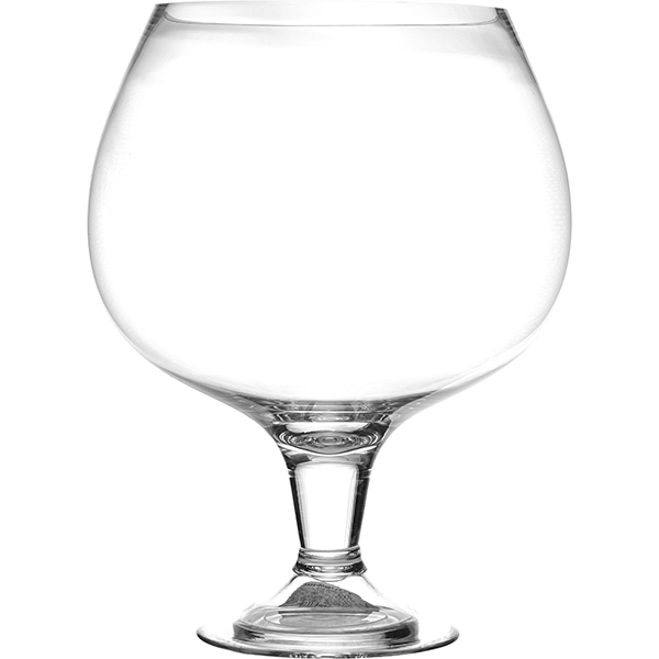 Ваза-бокал; стекло; 10л; диаметр=17, высота=34.5 см.; прозрачный